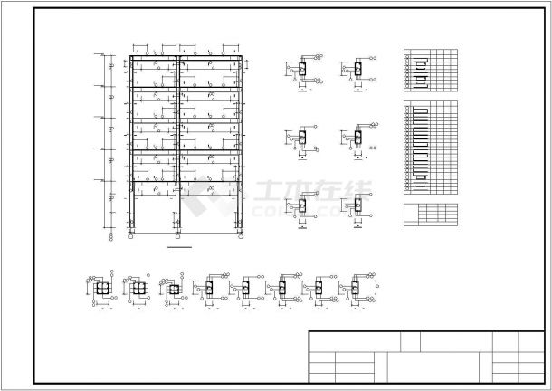 某3285平米五层框架住宅楼CAD结构设计构造图-图一
