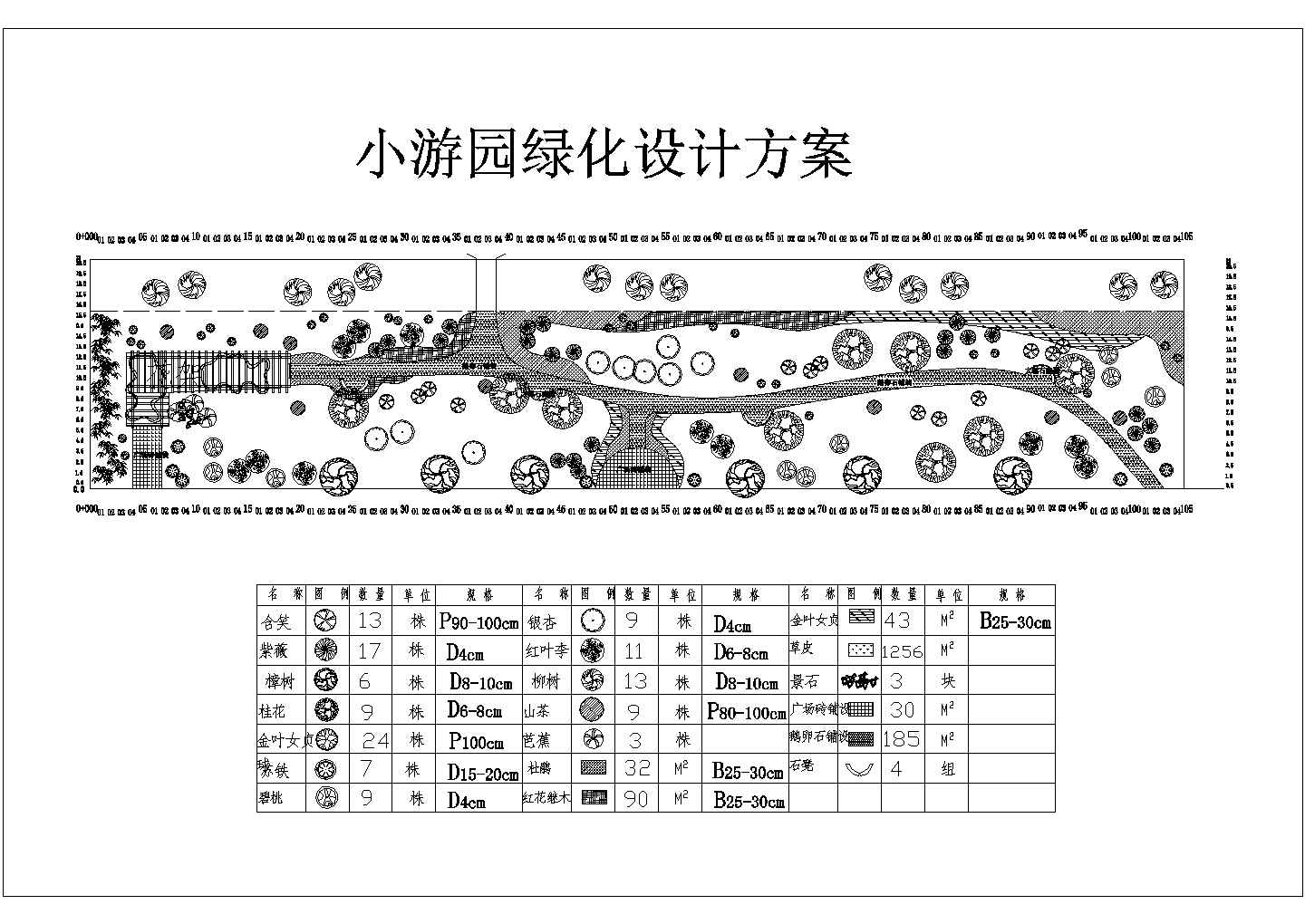 某小游园绿化CAD节点全套平面设计图