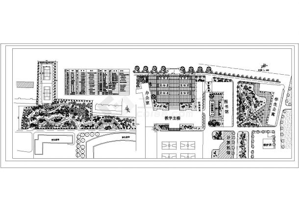 某校园广场绿化设计CAD大样完整构造平面图-图一