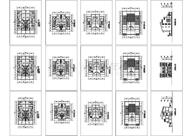 三层住宅建筑施工cad图(含总平面图，共十五张）-图一