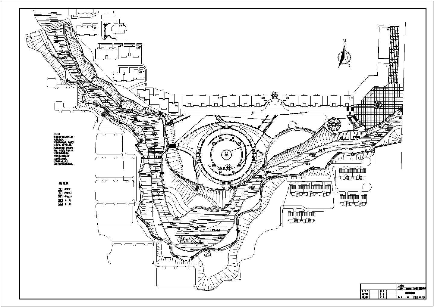 某滨河公园电路CAD设计完整构造平面图