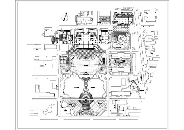 某大学校园规划设计CAD构造完整图纸-图一