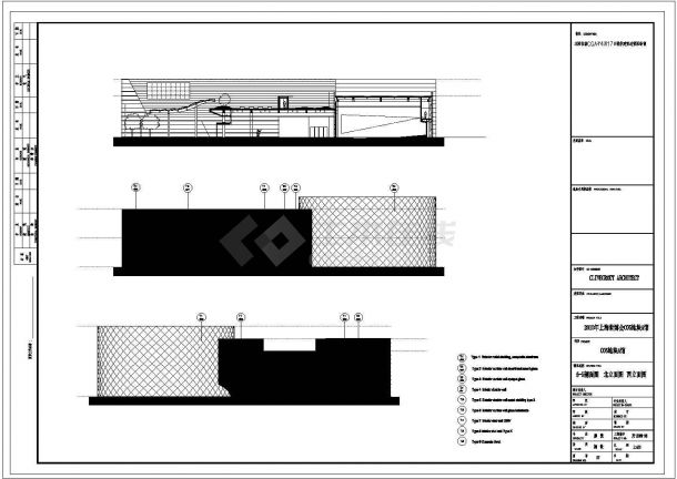 某6141平米展览展馆建筑CAD初步设计方案图立剖面图-图二