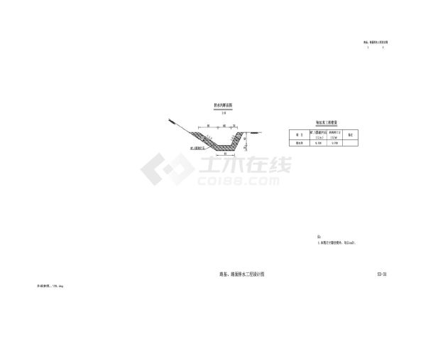 某工程路基路面排水工程设计图CAD图-图一