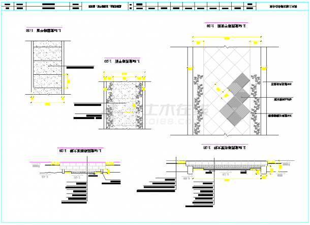 某广场花园全套CAD大样设计施工园路做法-图一