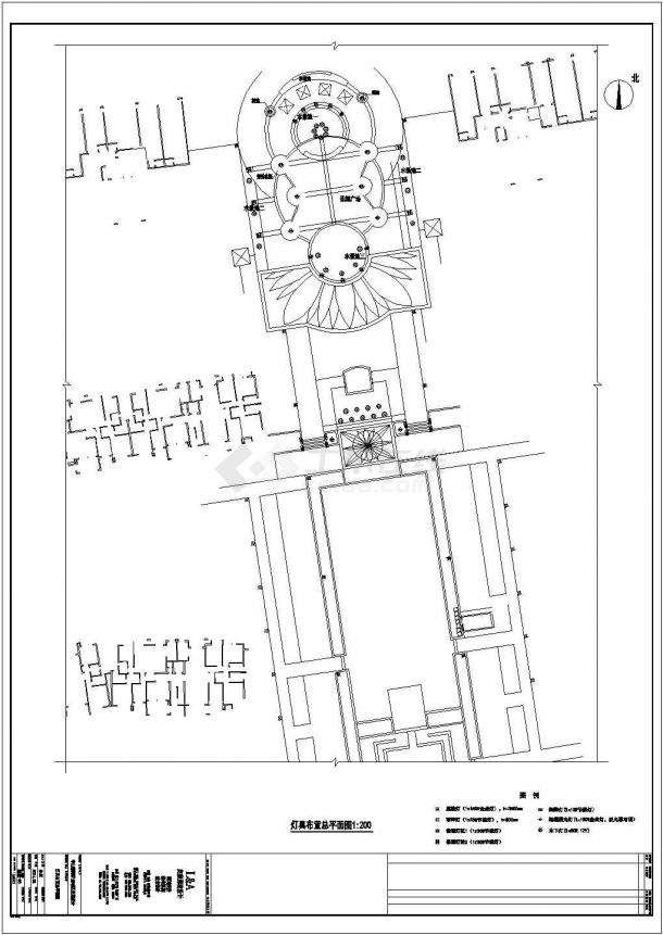 某小区CAD完整设计施工总平面定位灯具布置总平面-图一