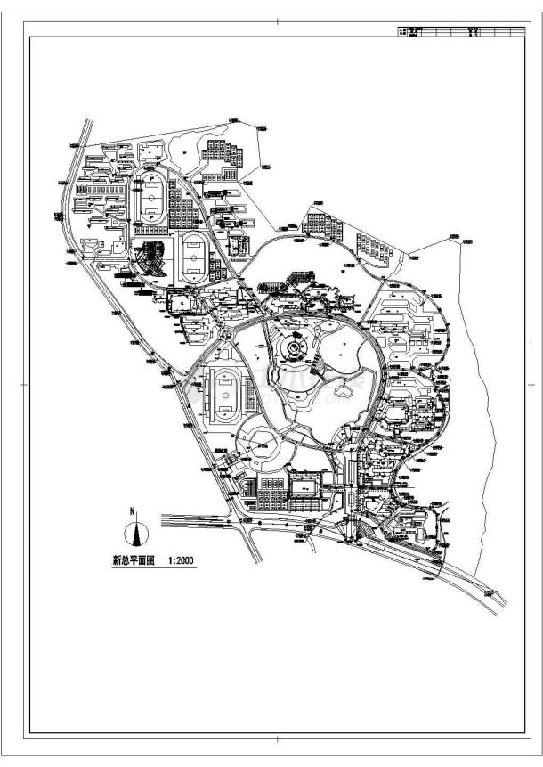 某学院新校区规划CAD大样完整总平面图-图一