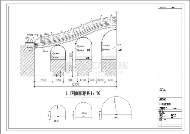 某桥CAD大样节点平面施工图纸-图一