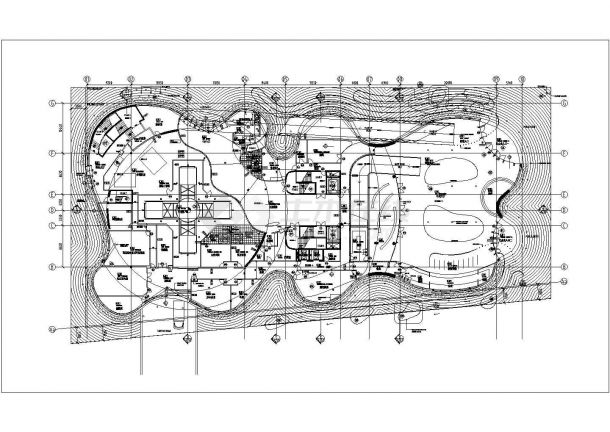 某展览建筑CAD详细节点展馆工程项目方案设计一层平面图-图一