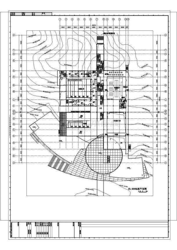 某28000平方米陶瓷博物馆建筑CAD平面初步设计平面图-图一