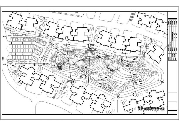 某东莞山顶公园CAD详细设计施工山顶公园等高线图-图一