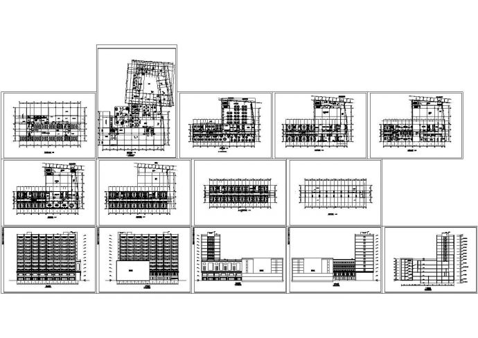 某十三层酒店建筑初步设计cad图纸_图1