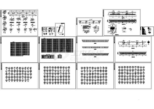徐州某体育台索膜结构设计施工CAD图纸-图一
