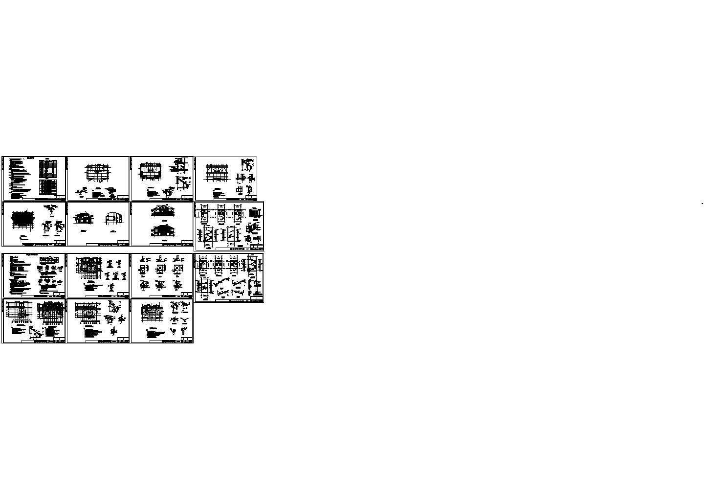双联别墅建筑结构设计CAD施工图（含建筑设计说明）