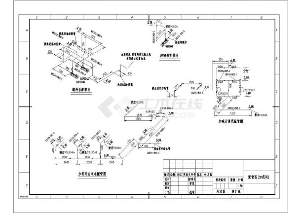 [河南]污水处理站污水预处理工程完善图纸配管CAD设计节点构造图纸-图一
