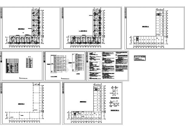 六层宿舍楼电气施工cad图，共八张-图一