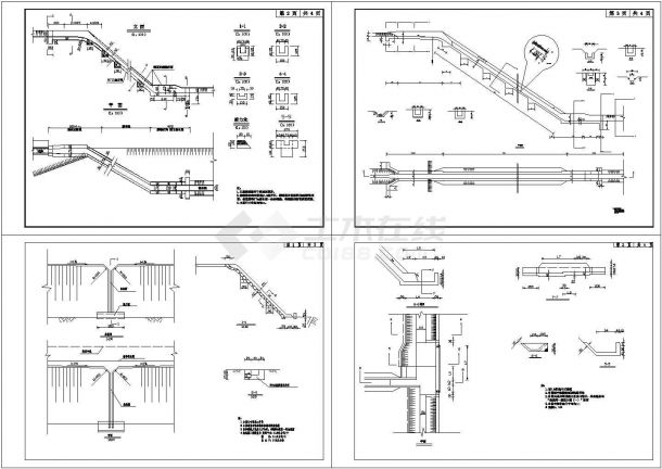 路桥交通防护工程急流槽结构节点详图设计-图一