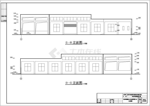 湖北省某污水厂脱水车间施工图脱水间CAD建筑图-图一