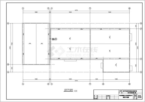 湖北省某污水厂脱水车间施工图脱水间CAD建筑图-图二