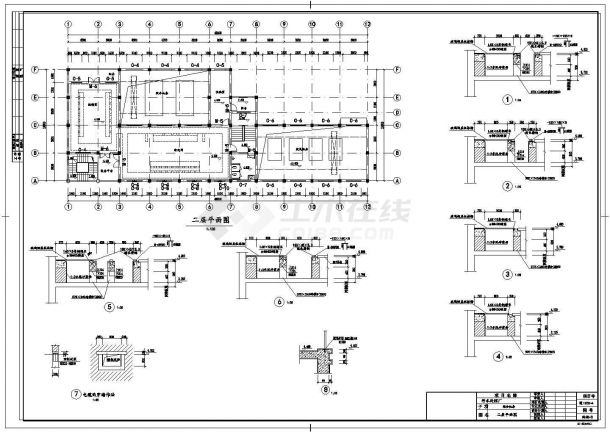 [浙江]6000吨污水处理厂及配套管网工程综合机房CAD给排水大样图纸-图二