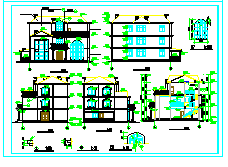 一套三层别墅的建筑设计cad施工图-图一