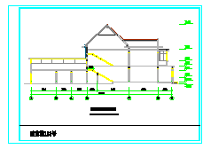 两层带阁楼小别墅建筑施工cad设计方案图-图二