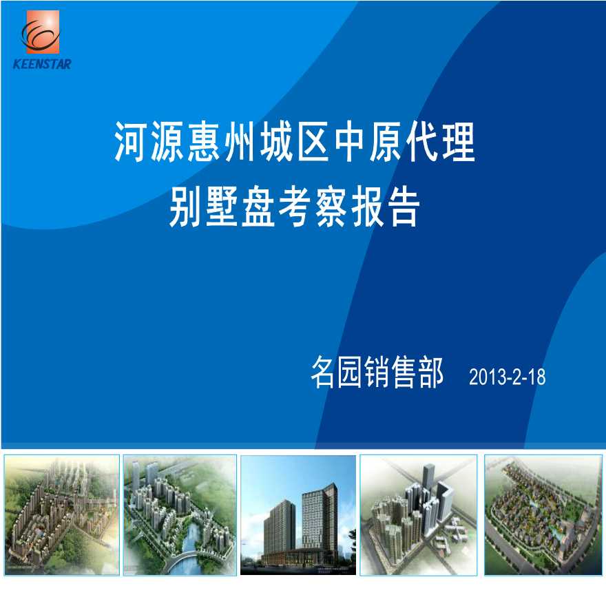 2013年河源惠州城区中原代理别墅项目盘考察报告
