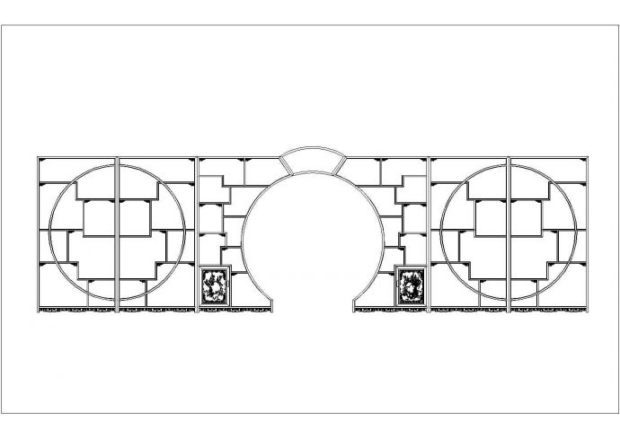 某月洞门博古架CAD构造节点设计图纸_图1