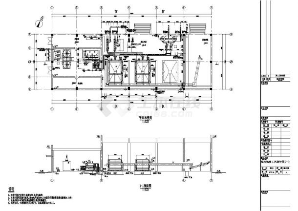 [南昌]污水处理厂MSBR工艺设计脱水机房工艺CAD环保设计图-图一