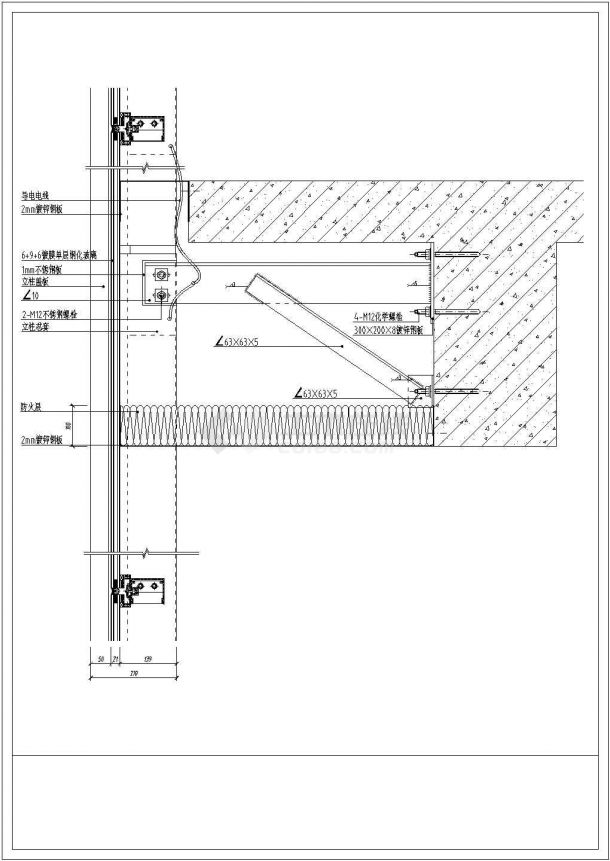 10套全玻璃幕墙节点建筑设计CAD图纸-图二