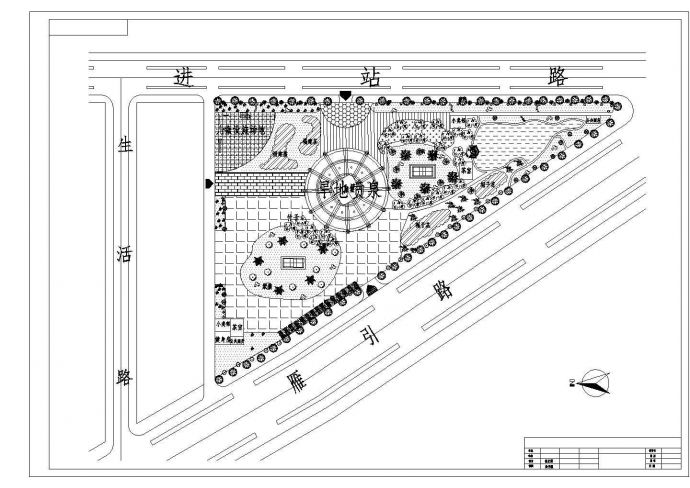 某街头绿地规划图纸CAD设计_图1