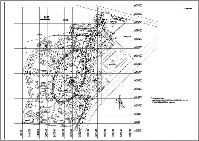 某大型生活小区排水系统总设计图_图1