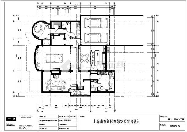 上海浦东新区东郊花园室内设计施工图加实景照-图一