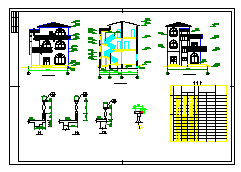 某地三层私人住宅建筑设计CAD施工图-图二