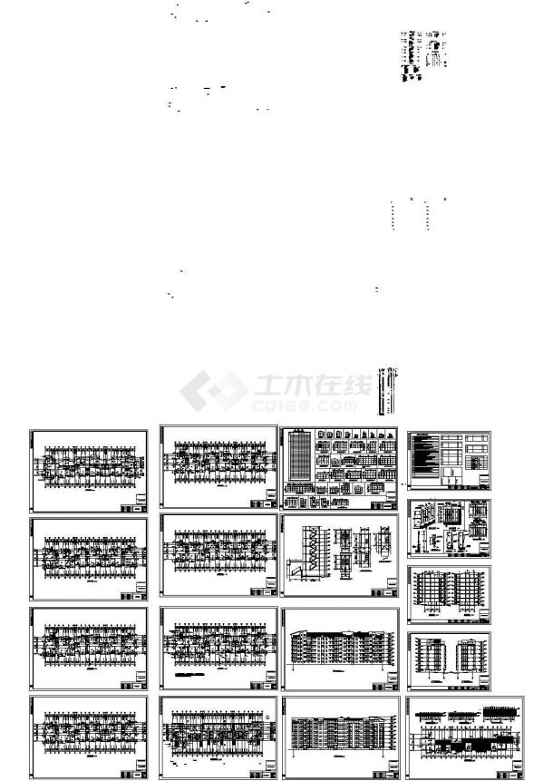 某六层住宅楼全套建筑施工cad图(带车库设计)-图一