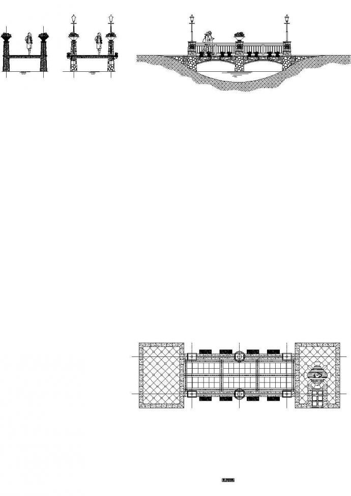 园林欧式景观桥设计建筑施工cad图纸（标注齐全）_图1