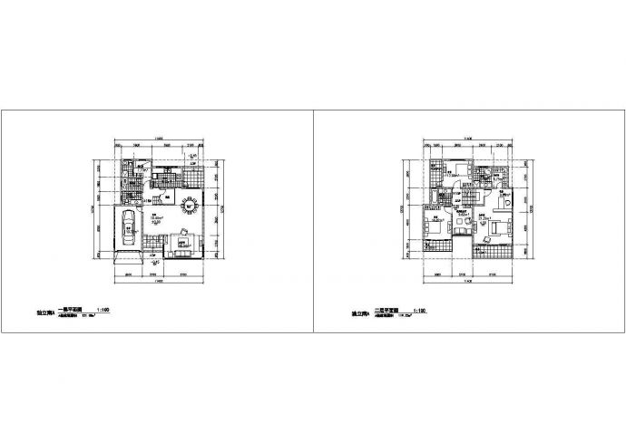 240平方米2层别墅设计建筑施工cad图纸，共二张_图1