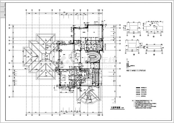 太仓东海别墅建筑设计CAD施工图纸-图二
