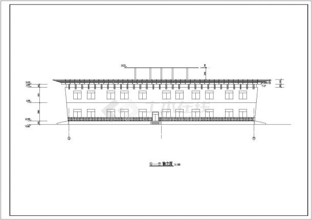 绍兴市某文化节3层城市展览馆建筑设计CAD图纸-图二