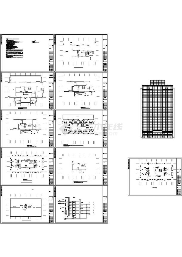 [兰州]酒店安防与通信系统施工图纸（含各层建筑面积）-图一