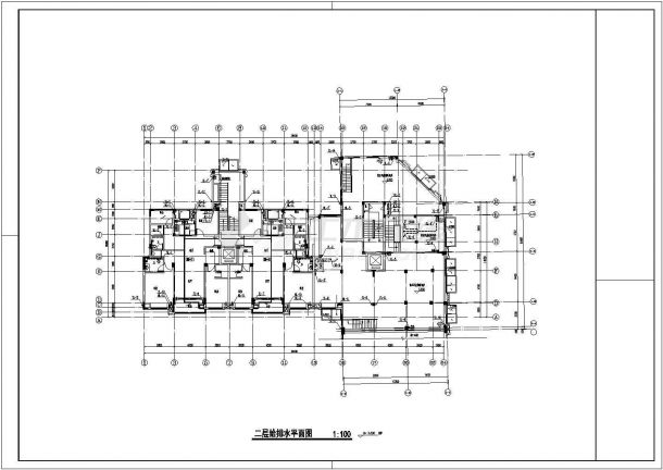 安徽多层住宅楼群给排水消防施工图（冷凝水系统）-图一