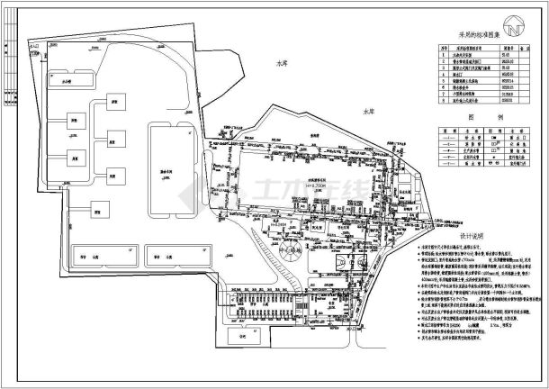 某屠宰场给排水设备结构cad详图-图一