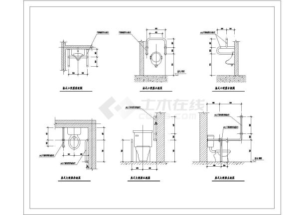 某县残疾人洗手间设计施工详图纸-图一