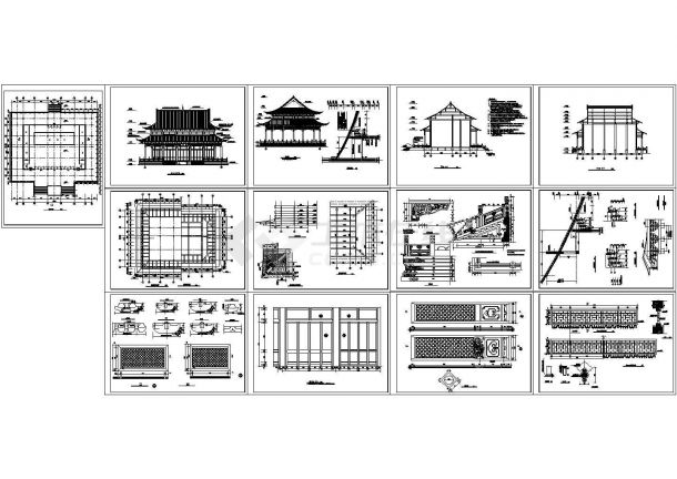 长30.4米 宽23.2米 一层大雄宝殿建筑设计CAD图纸（含大样图）-图一