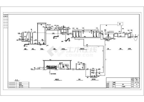 [重庆]污水处理厂施工工艺工艺CAD环保节点构造流程图-图一