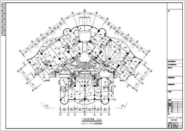 某20层商住楼强电CAD大样电气设计构造施工图纸-图二