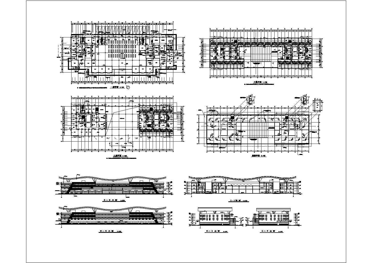 某三层长途汽车客运站CAD节点建筑构造设计施工图