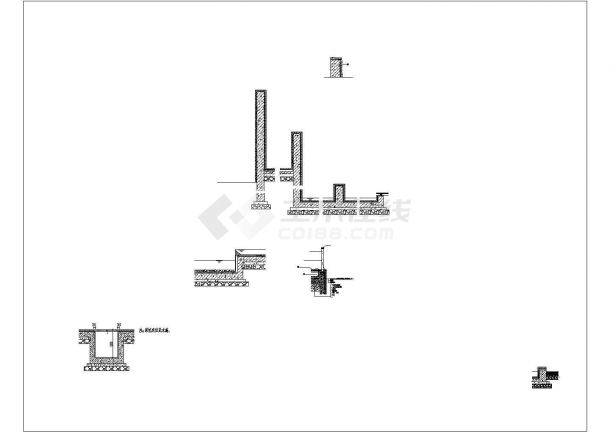 某池底做法CAD构造施工平面图纸-图一