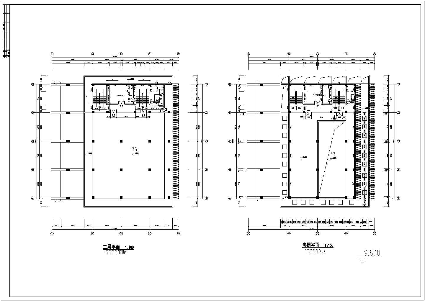 某长60米 宽60米 3+2夹层+1底层4414平米博物馆建施结施CAD设计图纸【建筑平立剖 残疾人坡道平立剖 卫平 斜墙大样 结构图】