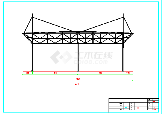 舞台基础设计图CAD（膜结构看台 按照新标准设计）-图一